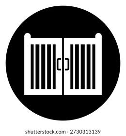 O Portão Fecha Automaticamente O Sinal Do Símbolo, Ilustração Vetorial, Isolar No Rótulo de Fundo Branco. EPS10