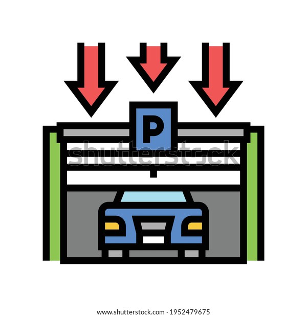 gate closing parking color\
icon vector. gate closing parking sign. isolated symbol\
illustration