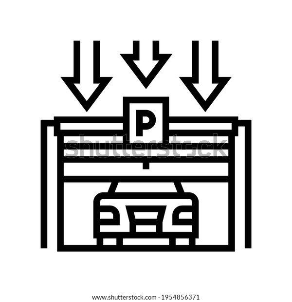 gate closing\
parking line icon vector. gate closing parking sign. isolated\
contour symbol black\
illustration