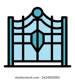 Gate control icon. Outline Gate control vector icon for web design isolated on white background color flat