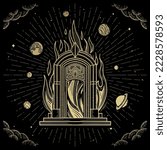 Gate of cosmic which has a burning fire