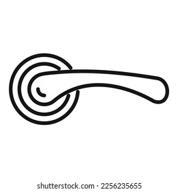 Gate door handle icon outline vector. Knob lock. Modern steel