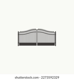 Gate door logo design icon vector