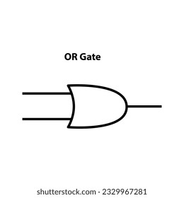 OR gate. electronic symbol. Illustration of basic circuit symbols. Electrical symbols, study content of physics students.  electrical circuits. outline drawing.