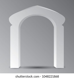 Gate entrance exhibition booth islamic ornament style blank color empty. Vector editable.