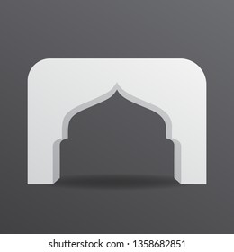 Gate entrance exhibition booth islamic ornament style blank color empty. Vector editable.