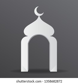 Gate entrance exhibition booth islamic ornament style blank color empty. Vector editable.