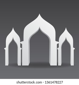 Gate entrance exhibition booth islamic ornament style blank color empty. Vector editable.