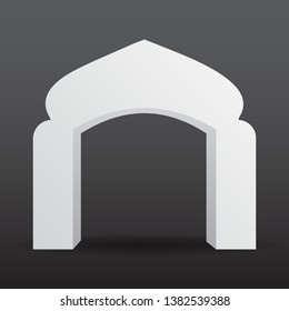 Gate entrance exhibition booth islamic ornament style blank color empty. Vector editable.