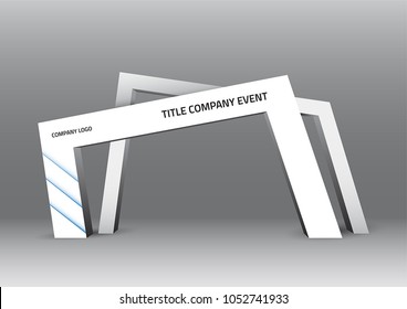 Gate entrance exhibition vector with blue lighted