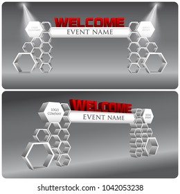 gate entrance polygonal style vector editable