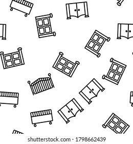 Gate-Intrance-Tool, Vektorgrafik für nahtlose Muster-Thin-Line-Illustration