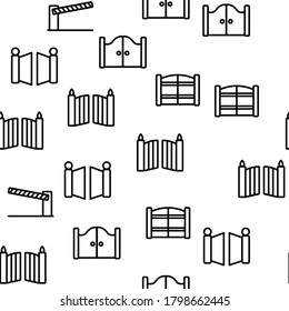 Gate Entrance Tool Vector Seamless Pattern Thin Line Illustration