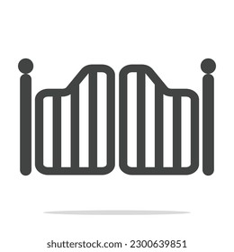 gate or fence design vector flat modern isolated illustration