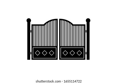 Gate or fence icon design isolated on white background. Vector illustration