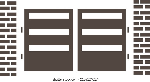 Gate or fence icon design isolated on white background. Vector illustration.eps
