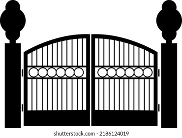 Diseño de icono de puerta o de valla aislado en fondo blanco. Ilustración del vector.eps
