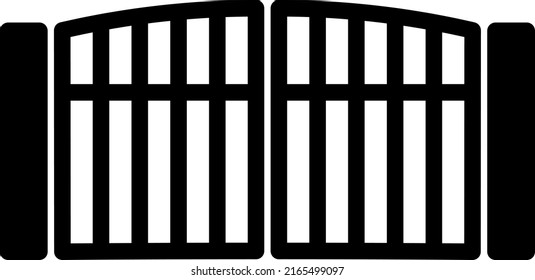 Gate fence isolated vector silhouette.