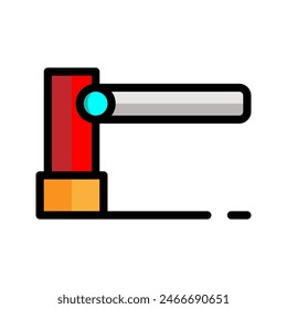 Gate flat icon. editable parking area entrance symbol. Vector Illustrations.