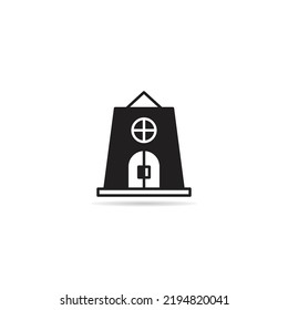 icono de puerta y fuerte en la ilustración de fondo blanco