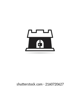 ilustración vectorial de icono de puerta y fortaleza