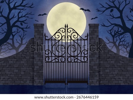 The gate to the Halloween haunted house