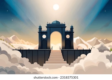 Gate to heaven. Vector gate to heaven.