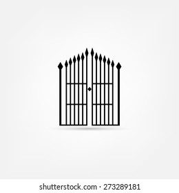 Gate Icon Portal Sign Vector Illustration Stock Vector (Royalty Free ...