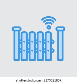 Gate icon in blue style about smart home, use for website mobile app presentation