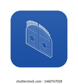 Gate icon blue vector isolated on white background