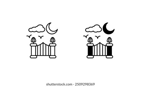 Gate icon design with white background stock illustration