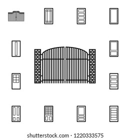 Gate icon. Detailed set of Doors, gates and windows icons. Premium quality graphic design icon. One of the collection icons for websites, web design, mobile app on white background