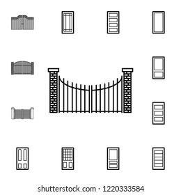 Gate icon. Detailed set of Doors, gates and windows icons. Premium quality graphic design icon. One of the collection icons for websites, web design, mobile app on white background