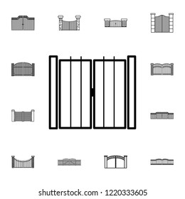 Gate icon. Detailed set of Doors, gates and windows icons. Premium quality graphic design icon. One of the collection icons for websites, web design, mobile app on white background