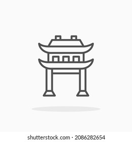 Gate icon. Editable Stroke and pixel perfect. Outline style. Vector illustration. Enjoy this icon for your project.