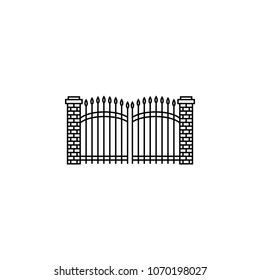 Gate icon. Element of door, window and gate for mobile concept and web apps. Thin line icon for website design and development, app development. Premium icon on white background