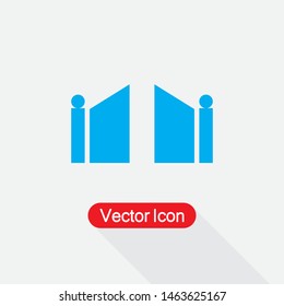 Gate Icon, Fence Icon Vector Illustration Eps10