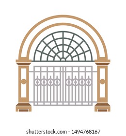 gate icon. flat illustration of gate - vector icon. gate sign symbol