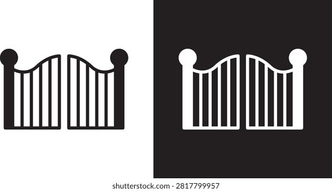 Gate icon flat solid graphic..