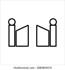 Icono de puerta. Icono de la puerta del jardín en estilo plano de moda aislado en fondo blanco. Símbolo de diseño de sitio web, logotipo, aplicación, interfaz de usuario. Ilustración del vector, EPS