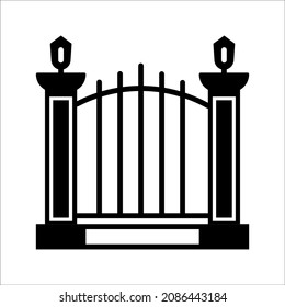 Gate icon. Garden gate icon in trendy flat style isolated on white background. Symbol for your web site design, logo, app, UI. Vector illustration, EPS
