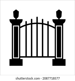 Gate icon. Garden gate icon in trendy flat style isolated on white background. Symbol for your web site design, logo, app, UI. Vector illustration, EPS