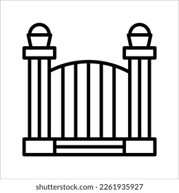 Gate icon. Garden gate icon in trendy flat style isolated on white background. Symbol for website design, logo, app, ui. vector illustration, eps 10.