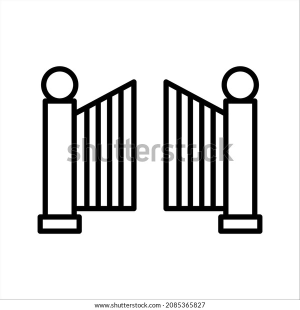 Gate icon. Garden gate icon in trendy\
flat style isolated on white background. Symbol for your web site\
design, logo, app, UI. Vector illustration,\
EPS