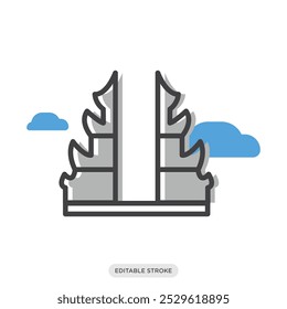 Heaven’s gate icon, Indonesia color symbol on white background - vector illustration
