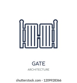 Gate icon. Gate linear symbol design from Architecture collection. Simple outline element vector illustration on white background.