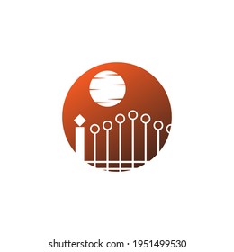 Icono de puerta logotipo diseño plano ilustración de vector 