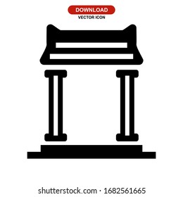icono de puerta o logotipo símbolo de signo aislado ilustración vectorial - iconos vectoriales de estilo negro de alta calidad
