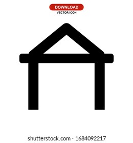 icono de puerta o logotipo símbolo de signo aislado ilustración vectorial - iconos vectoriales de estilo negro de alta calidad
