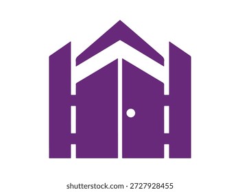 Ícone de portão, logotipo colocado em uma superfície branca